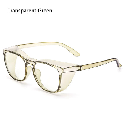 1PC Dust-proof Glasses Anti-blue Anti-fog Anti Pollen Safety Goggles Eye Protection Glasses for Men and Women UV Protection Transparent Green