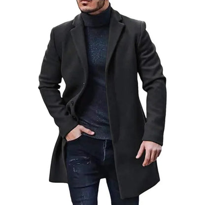 Male Streetwear Jackets Man's Solid Color Casual Outerwear And Coats Single Breasted Lapel Wool Men's Jacket For Spring Winter black