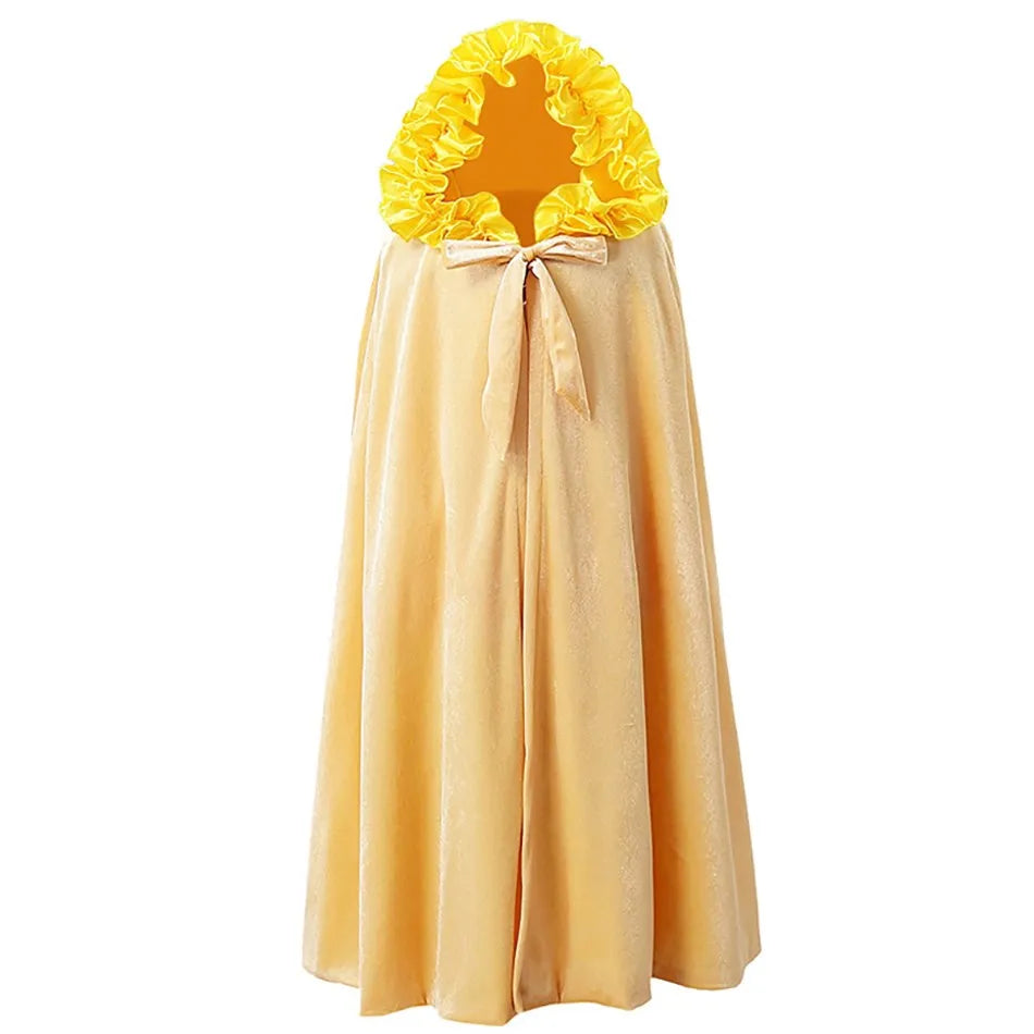 Girls Dress Belle Costume Kids Halloween Carvinal Fancy Cosplay Belle Clothes Children Wedding Party Flower Printing Dress 3-10Y