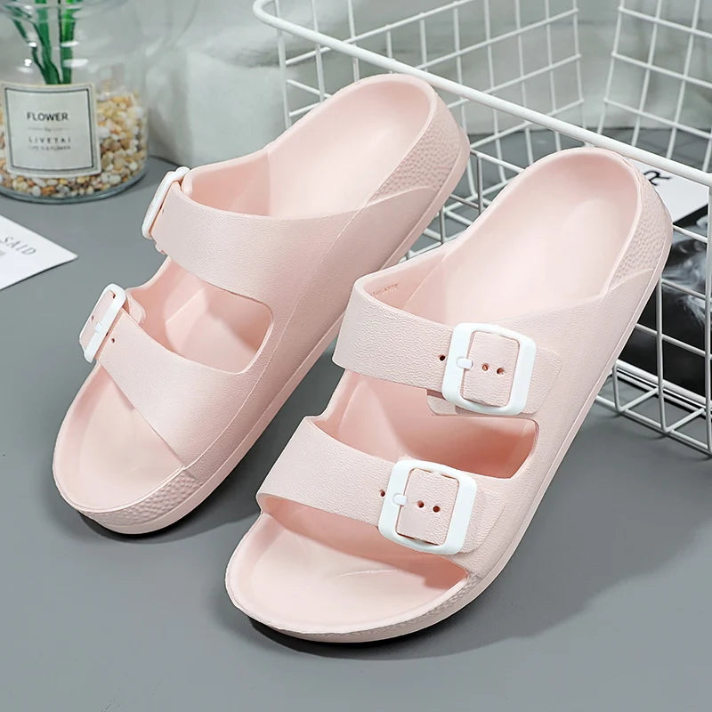 Summer Men Women Slippers Massage Outdoor Clogs Garden Shoes Beach Sandals Flip-Flops Lovers Indoor Home Slides Bathroom Shoes pink CHINA