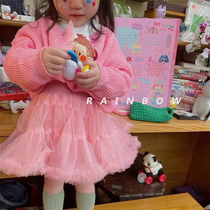 Lovely Girl's Dress Ballet Kids Tutu Skirts Cotton 2022 Beauty Spring Autumn Ballerina Party Evening Gown Dance Performance Children Clot Pink1 CHINA