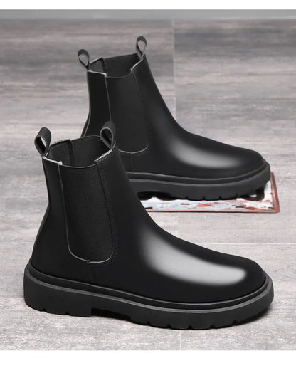 Autumn New Chelsea Boots for Men Black Men Boots Fashion Winter Slip on Ankle Boots Retro Motorcycle Booties botas para hombre