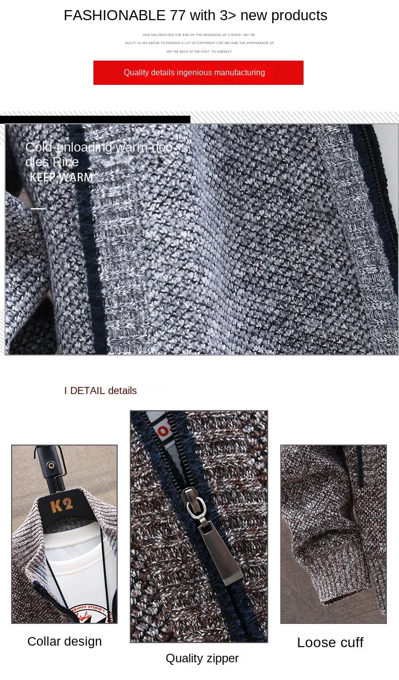 New Spring Autumn Knitted Sweater For Men Fashion Slim Fit Cardigan Men Causal Sweaters Coats Men's Clothing Winter Cardigan men