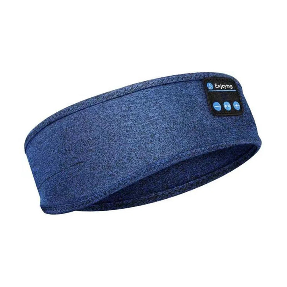 Bluetooth-compatible Earphones Sports Sleeping Headband Elastic Wireless Headphones Music Eye Mask Wireless Eye Headset Headband Blue