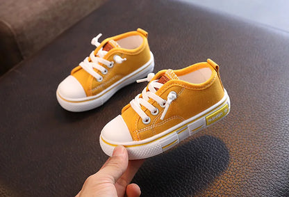 2022 Spring New Kids Canvas Shoes for Boys Solid Red Light School Casual Shoes Girls Non-slip Fashion Children Unisex Sneakers