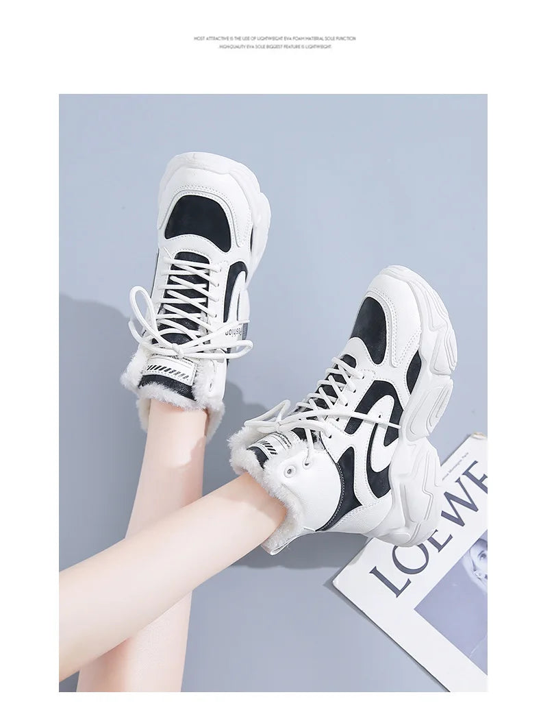 Winter Women Warm Sneakers Platform Snow Boots Ankle Booties Female Causal Plush Shoes Cotton Ladies Boot Zapatos Mujer2023