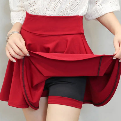 Women's Basic Skirt Summer Shorts Skirt Fashion Versatile School Pleated Casual Mini Skater Plus Size 4XL Fluffy Flared Skirt