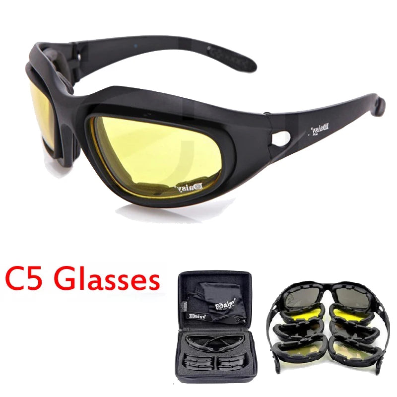 Military Hunting Air Gun Shooting Tactics C5 X7 Polarized Sunglasses Hiking Camping Glasses Outdoor Sports Goggles Glasses with