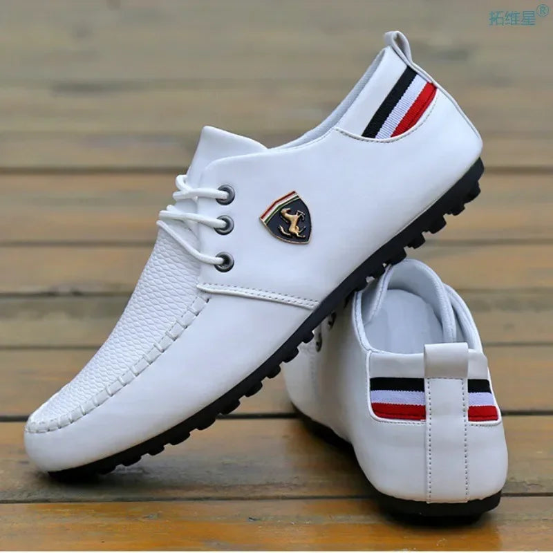 Spring and Autumn Casual Shoes Men Leather Driving Shoes Brand Man Designer Shoe Metal Decoration Men's Shoes Chaussure Hommes