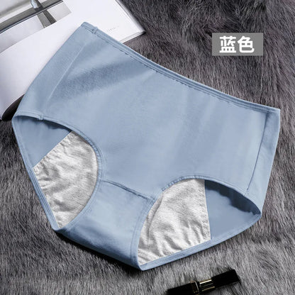 Physiological Underwear Cotton Mid Waist Menstruation Side Leakage Prevention Pure Cotton Breathable Girls Period Briefs