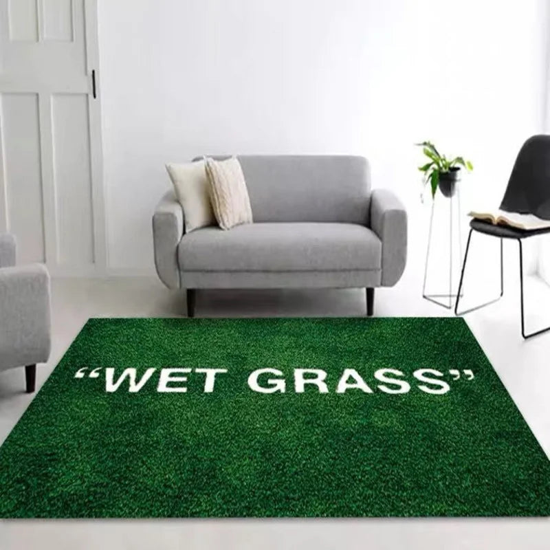 Wet Grass Carpet Luxury Green Area Rug Living Room Floor Mat Bedroom Bedside Bay Window Sofa Rug Home Decor