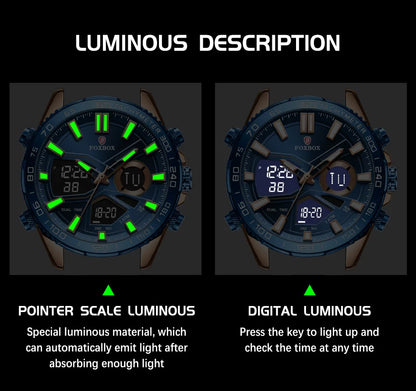 LIGE Quartz Wrist Watches for Men Fashion Military Analog Digital Watch Men Sport Waterproof Dual Display Watch Men Reloj Hombre