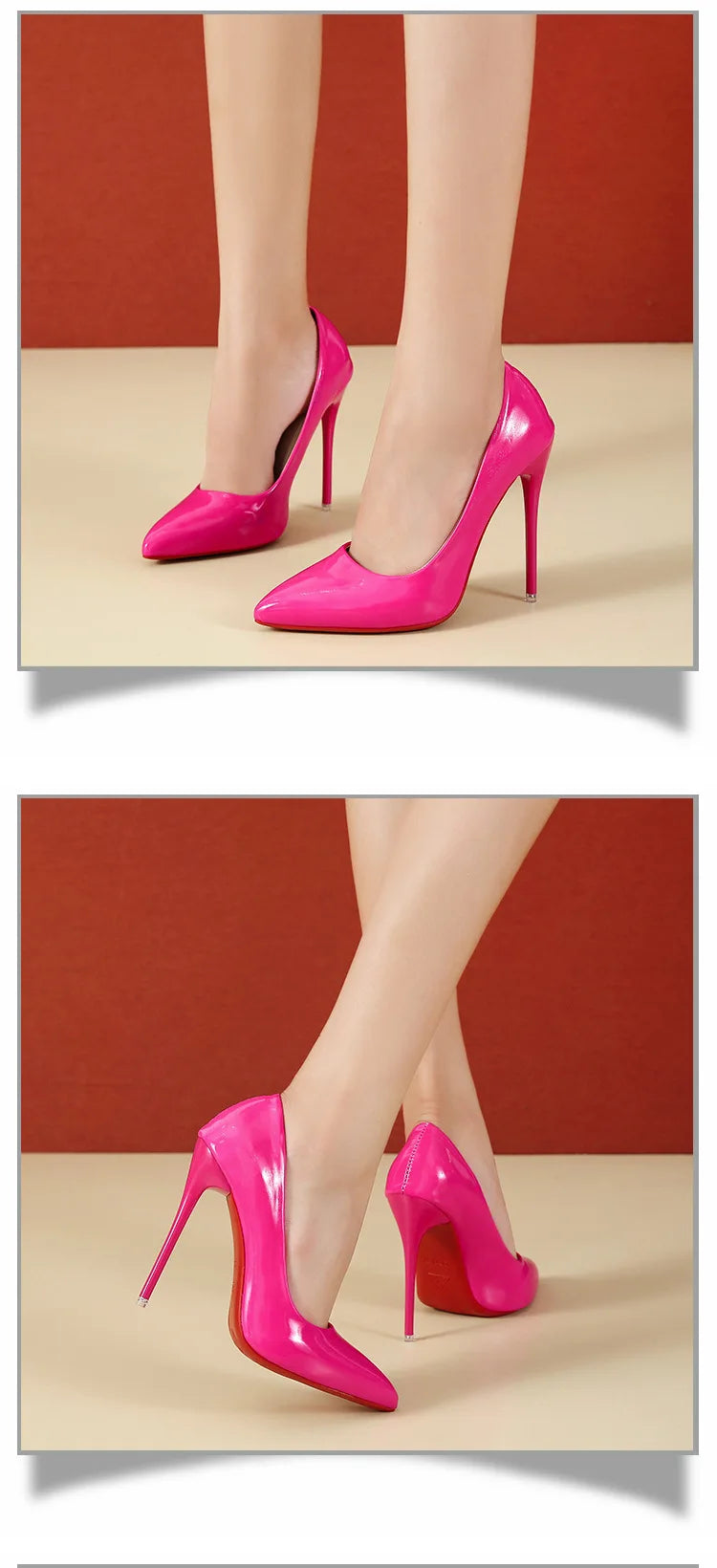 2023 Spring Super High 12cm Stiletto Heels Pumps Women Shoes Pointed Toe Florescence Patent Leather Office Thin Heel