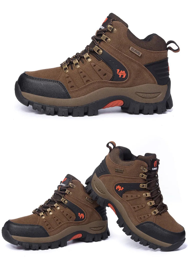 Outdoor Waterproof Hiking Boots Men's Women's Spring And Autumn Hiking Wear-resistant Mountain Sports Boots Hunting Sports Shoes