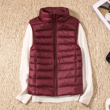 2023 New Women Sleeveless Women Slim Ultra Light Down Jacket Girl Portable Lightweight Vests Windproof Warm Waistcoat