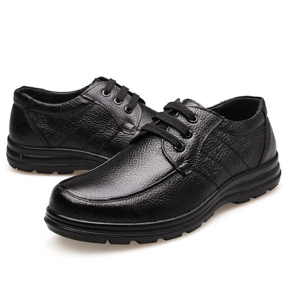 New Durable Leather Shoes for Men Fashion versatile waterproof shoe Casual anti slip loafers New comfortable male work shoes