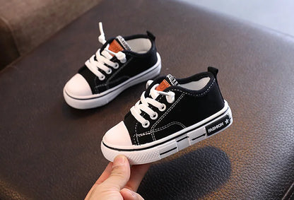 2022 Spring New Kids Canvas Shoes for Boys Solid Red Light School Casual Shoes Girls Non-slip Fashion Children Unisex Sneakers