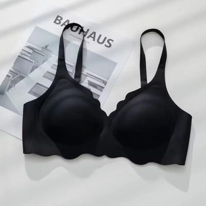 Seamless Invisible Bra For Women Sexy Lingerie Deep Vneck Push Up Bra Wire Free Brassiere Bra Removable Pads Bralette Underwear