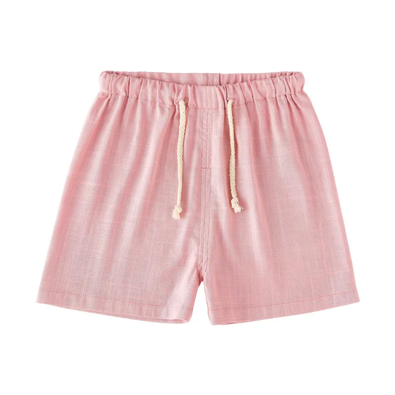 Children's Cotton And Linen Trousers Spring And Summer Thin Boys And Girls Linen Pant Baby Harem Pants WT620 Pink Shorts CHINA