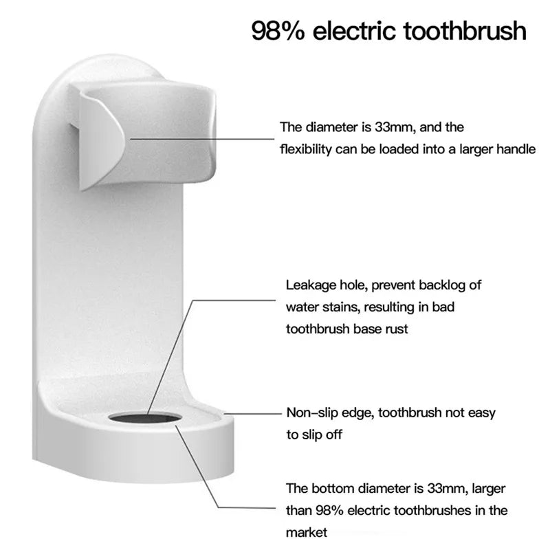 Toothbrush Stand Electric Wall-Mounted Holder Base Rack Organizer Traceless Space Saving Adults Toilet Bathroom Accessories Tool