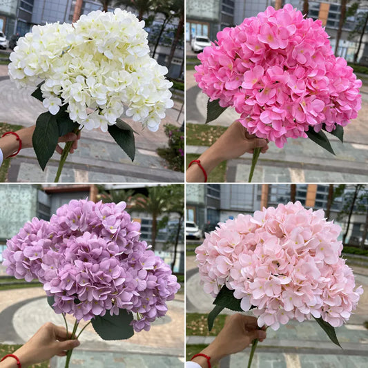 Hydrangea Artificial Flower Decoration Wedding Home Christmas Party Decoration White Flower