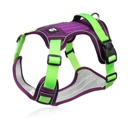 Dog Harness Quick Release Pet Puppy Harness Vest Nylon Material Breathable Pet Harness For Dogs Adjustable Pet Outdoor Harness Purple