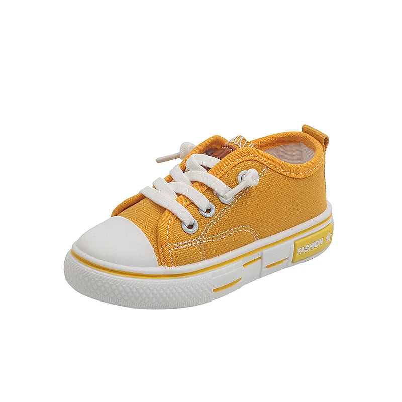 2022 Spring New Kids Canvas Shoes for Boys Solid Red Light School Casual Shoes Girls Non-slip Fashion Children Unisex Sneakers