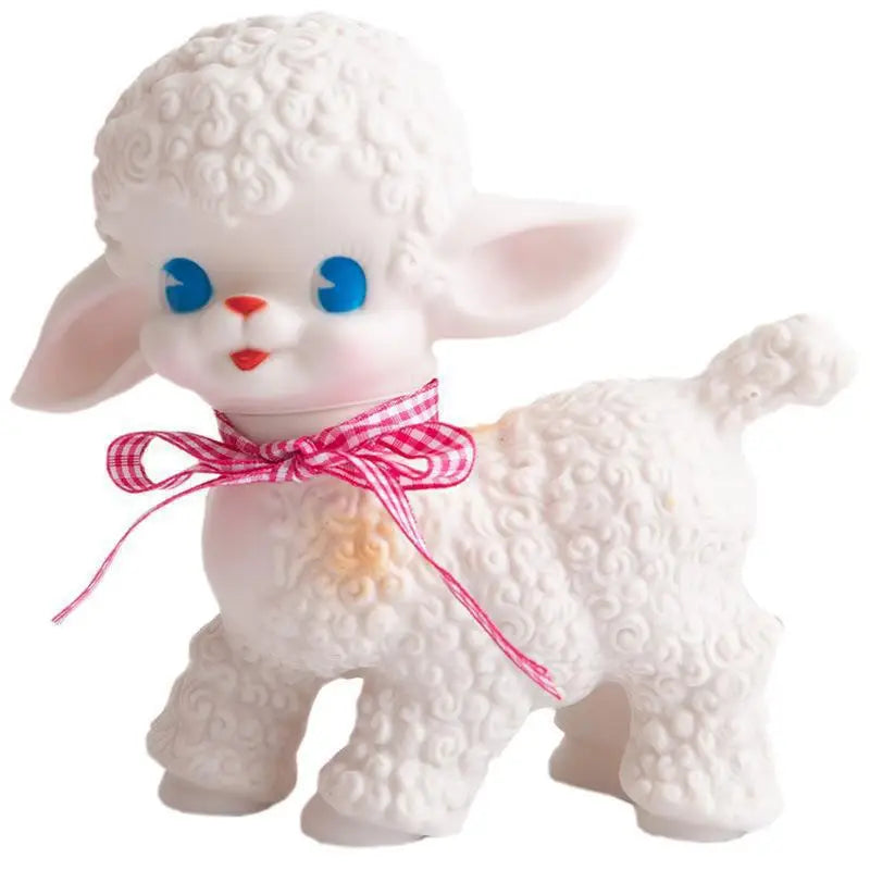 Retro Classic Rubber Sheep Doll Cute Girl Sweetheart Voice Animal Gift Model Lamb Static Desk Room Home Accessories Ornaments