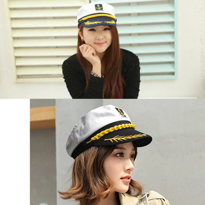 Adult Yacht Sailor Captain Hat Adjustable Men's and Women's Party Hat Makeup Ball Dressing Event Excellent Stylish Accessories