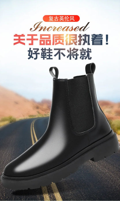 Autumn New Chelsea Boots for Men Black Men Boots Fashion Winter Slip on Ankle Boots Retro Motorcycle Booties botas para hombre