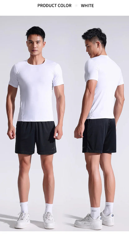 Men's Running Tight T-shirt Short Sleeve Extra Large Gym Fitness Top Men's Jogging Sports Wear Quick Drying Sports Shirt Top