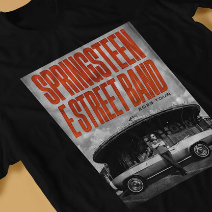 Poster T Shirt Men's 100% Cotton Novelty T-Shirts Crewneck Bruce The E Street Band Springsteen Tee Shirt Short Sleeve Tops