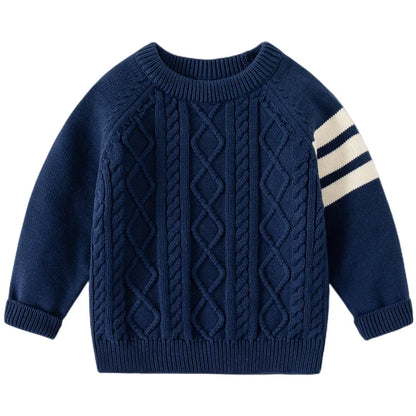 Autumn Winter Children Sweater Long Sleeve Round Neck Knitted Sweaters Korean Style Cotton Pullover Sweaters for Kids Boys