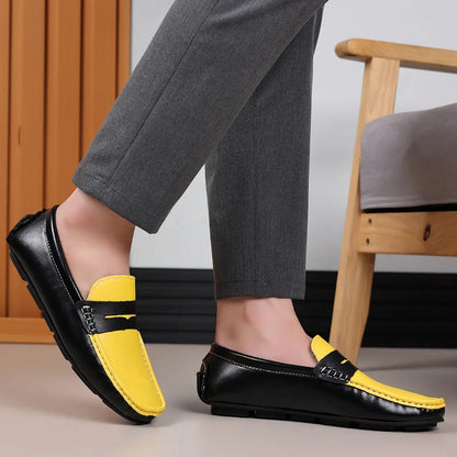 Men Shoes Leather Casual Luxury Formal Man Loafers Moccasins Italian Breathable Slip on Male Boat Shoes Comfortable Driving Shoe