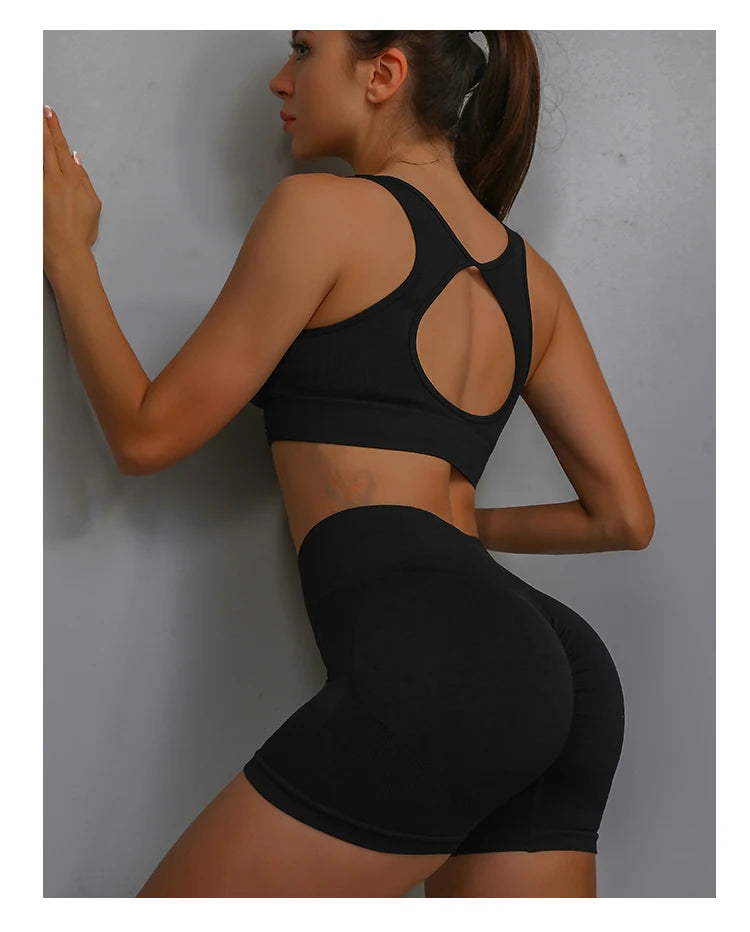 Women Yoga Shorts High Waist Butt Lifting Workout Fitness Tights Tummy Control Gym Running Stretched Pants Casual Sportswear