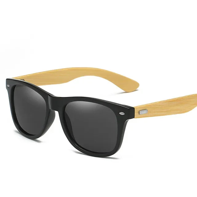 Fashion Wood Men's Ultraviolet Sunglasses Classic Male Driving Riding UV400 Sports Sun Glasses Eyewear Wooden Bamboo Eyeglasses black As Picture