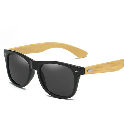 Fashion Wood Men's Ultraviolet Sunglasses Classic Male Driving Riding UV400 Sports Sun Glasses Eyewear Wooden Bamboo Eyeglasses black As Picture