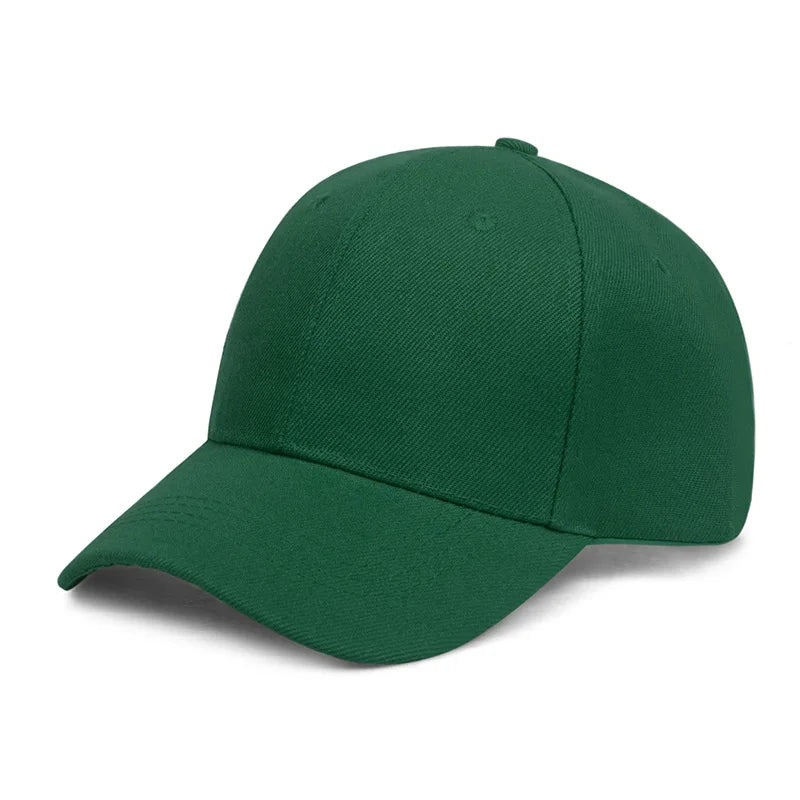 Solid Baseball Cap Cheap Women Men Summer Autumn Spring Sun Visor Hats Yellow Caps Dark Green 56-60cm