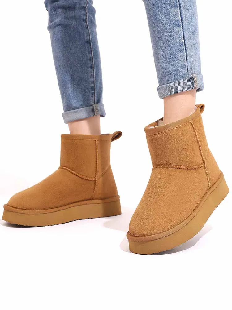 Eyriphy Snow Boots For Women Suede Winter Warm Boots Waterproof Women Snow Boots Memory Foam Ankle Boot Trending Shoes For Women