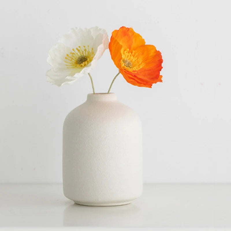 White Mini Ceramics Vase Simple Nordic Creative Flower Vase Home Living Room Table Flower Bottle Crafts Wedding Party Decoration