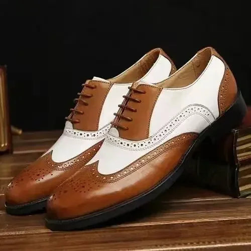 Classic Men Dress Shoes Lace Up Shoes for Men Plus Size Point Toe Business Casual Comfortable Men Formal Shoes for Wedding