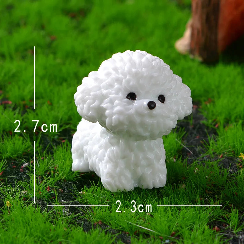 Figurines Miniatures Cute Dog White Bichon Frise Micro Landscape Ornaments For Home Decorations Decor For Room Desk Accessories 1 D CHINA