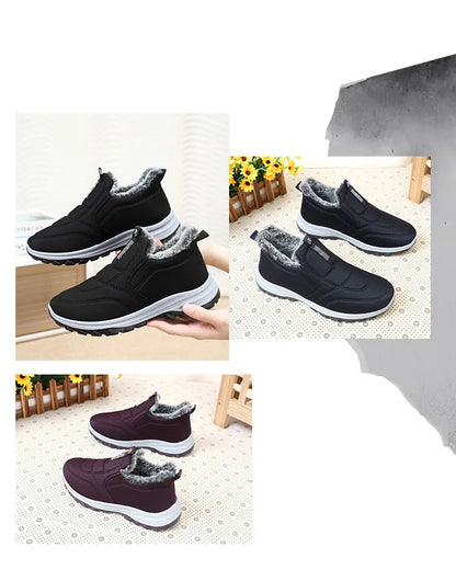 Women's Winter Slip On Walking Shoes Fashion Lightweight Running Shoes For Women Workout Warm Casual Non Slip Sneakers