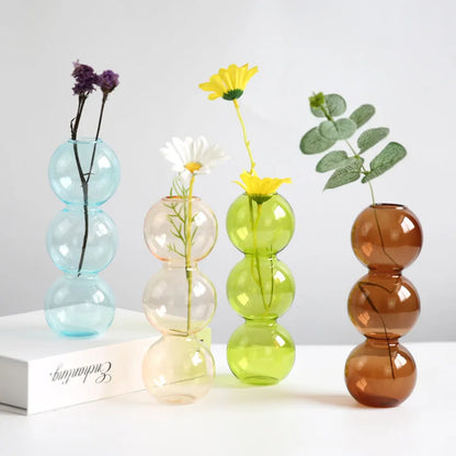 Nordic Glass Vase Home Decor Living Room Decoration Terrarium Flower Vase Plant Pots Decorative Home Accessories Decoration Gift