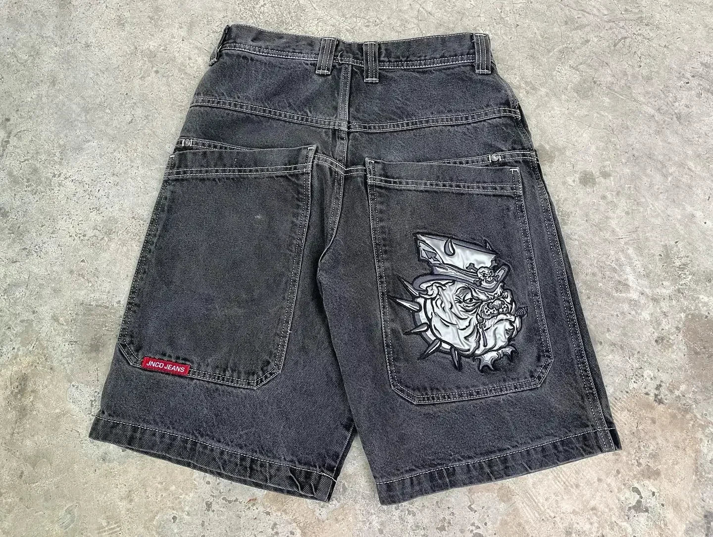 JNCO baggy Denim Shorts Harajuku Y2K jeans Hip Hop vintage pattern Summer New Men Women Gothic Men Basketball Shorts Streetwear 3