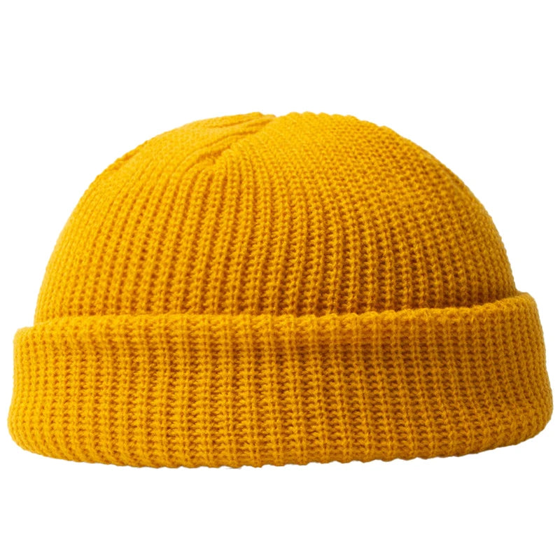 Hip Hop Beanie Knitted Hat Men Fashion Skullcap Autumn Women Winter Brimless Baggy Melon Cap Cuff Docker Fisherman  Beanies Hat