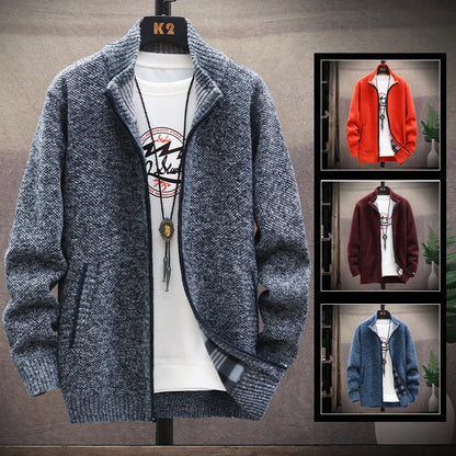 New Spring Autumn Knitted Sweater For Men Fashion Slim Fit Cardigan Men Causal Sweaters Coats Men's Clothing Winter Cardigan men