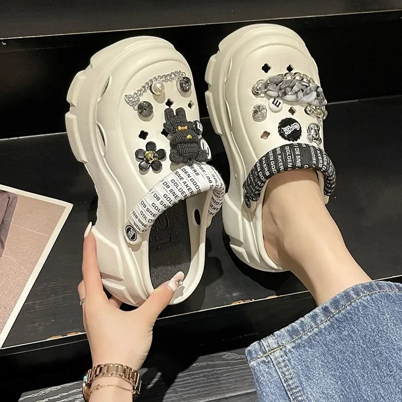 Summer Slippers for Women Thick Sole Platform Sandals Street Outdoor Clogs Beach Slides Ladies Flip Flops Garden Shoes Running