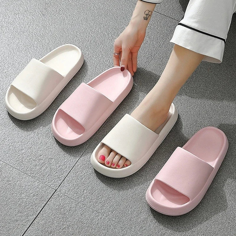 Men Home Slippers Male Sandals Bathroom Women Non Slip Outdoor Beach Slides Casual Rubber Flip Flops Flat 2024 New Trend Summer