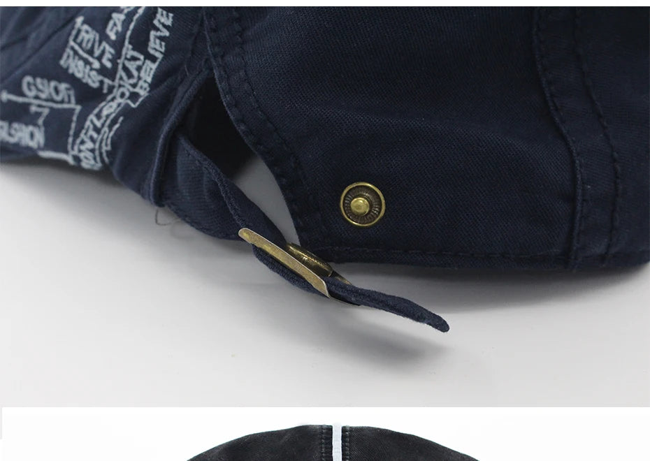 Men Beret Fashion Cotton Letter Flank Embroidery Cap Casual Soft Top Retro Literary Forward Caps Driver Hat Peak Berets